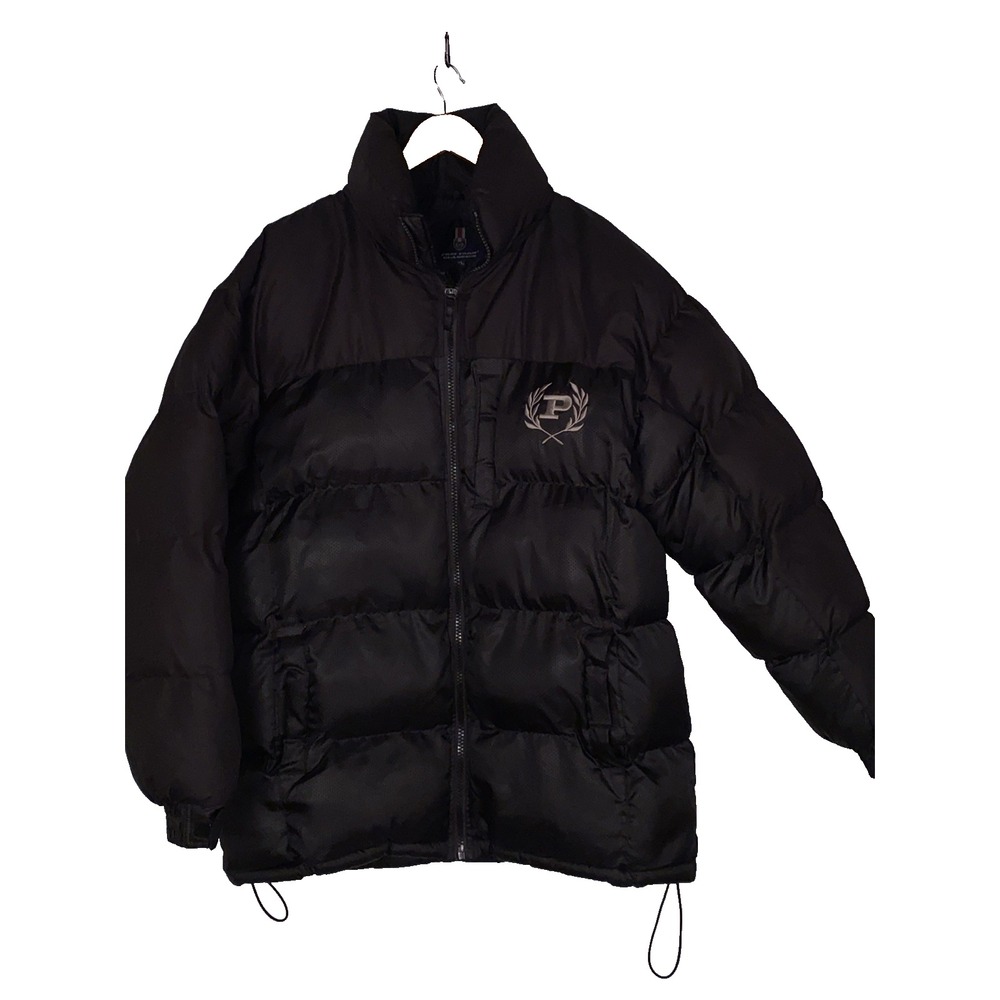 Vintage Phat Farm Puffer Coat Jacket 90s Y2K Mens Size XL Black Embroidered Logo